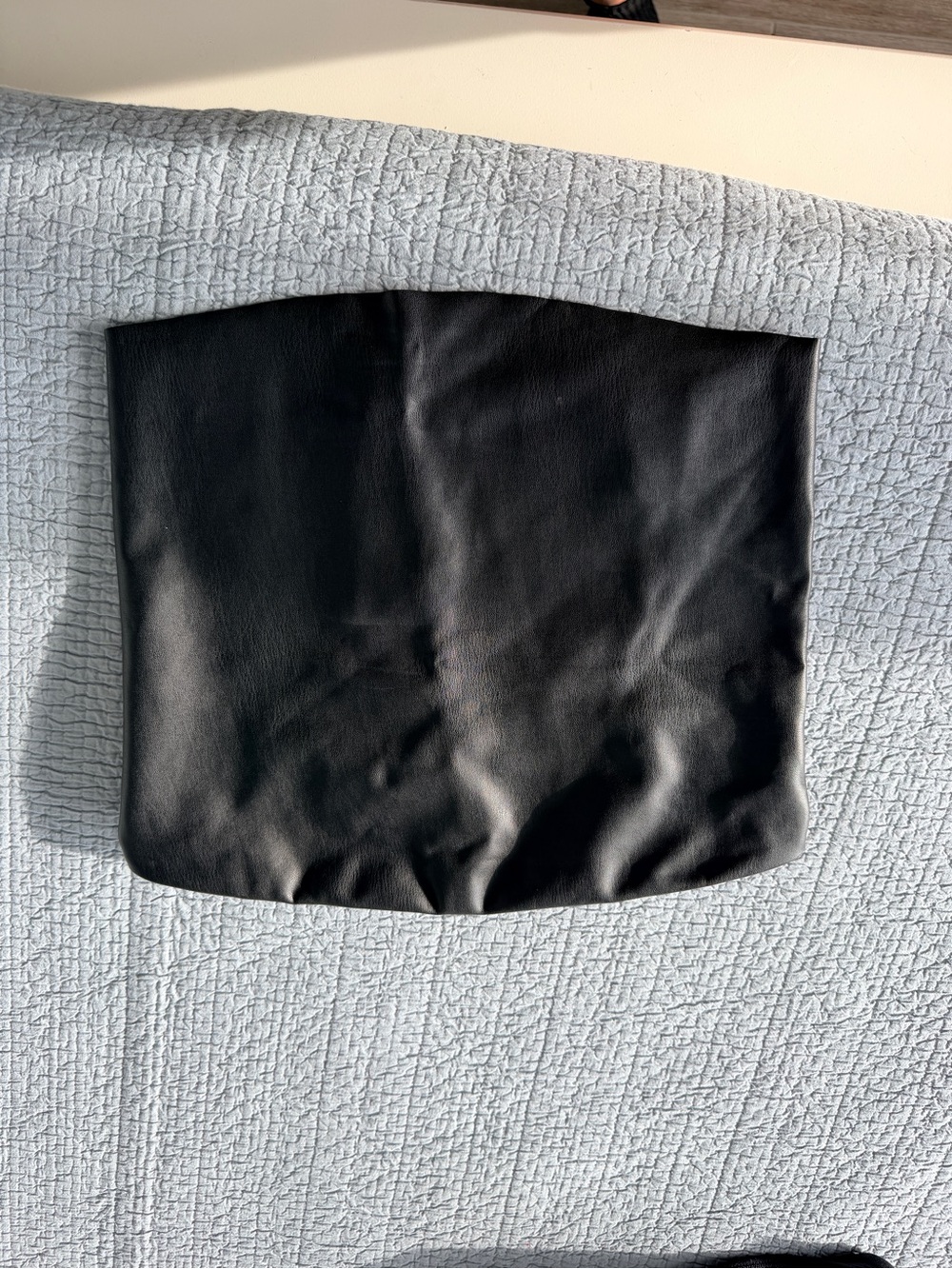 SKIMS Black Faux Leather Mini Skirt